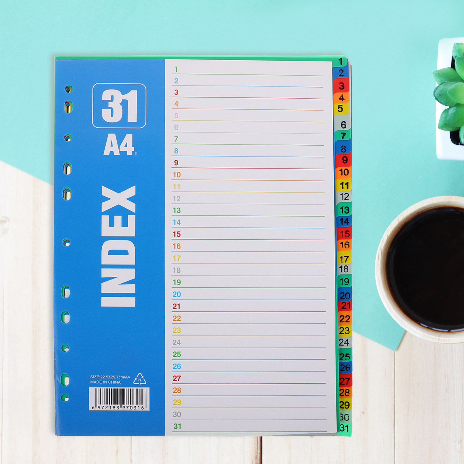 Binder A4 Lever - 1Set A4 11-Hole Number Dividers Index