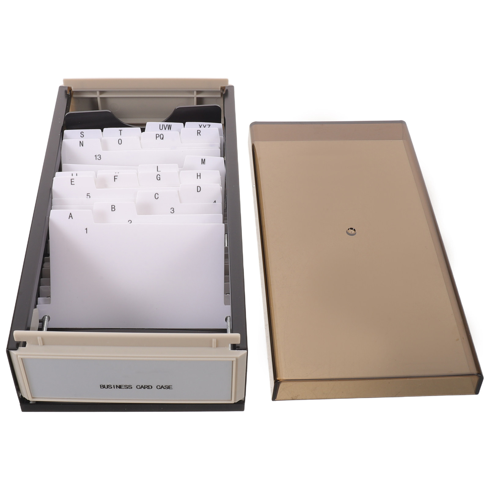 Card Index Box - Business Card File Organizer Large Storage