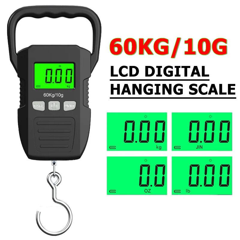 60kg/10g LCD Digital Hanging S - Tape Dispenser Weighted ulasan dan harga