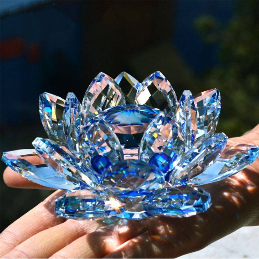 60-140mm Crystal Lotus Flower  - Paper Weight Crystal ulasan dan harga