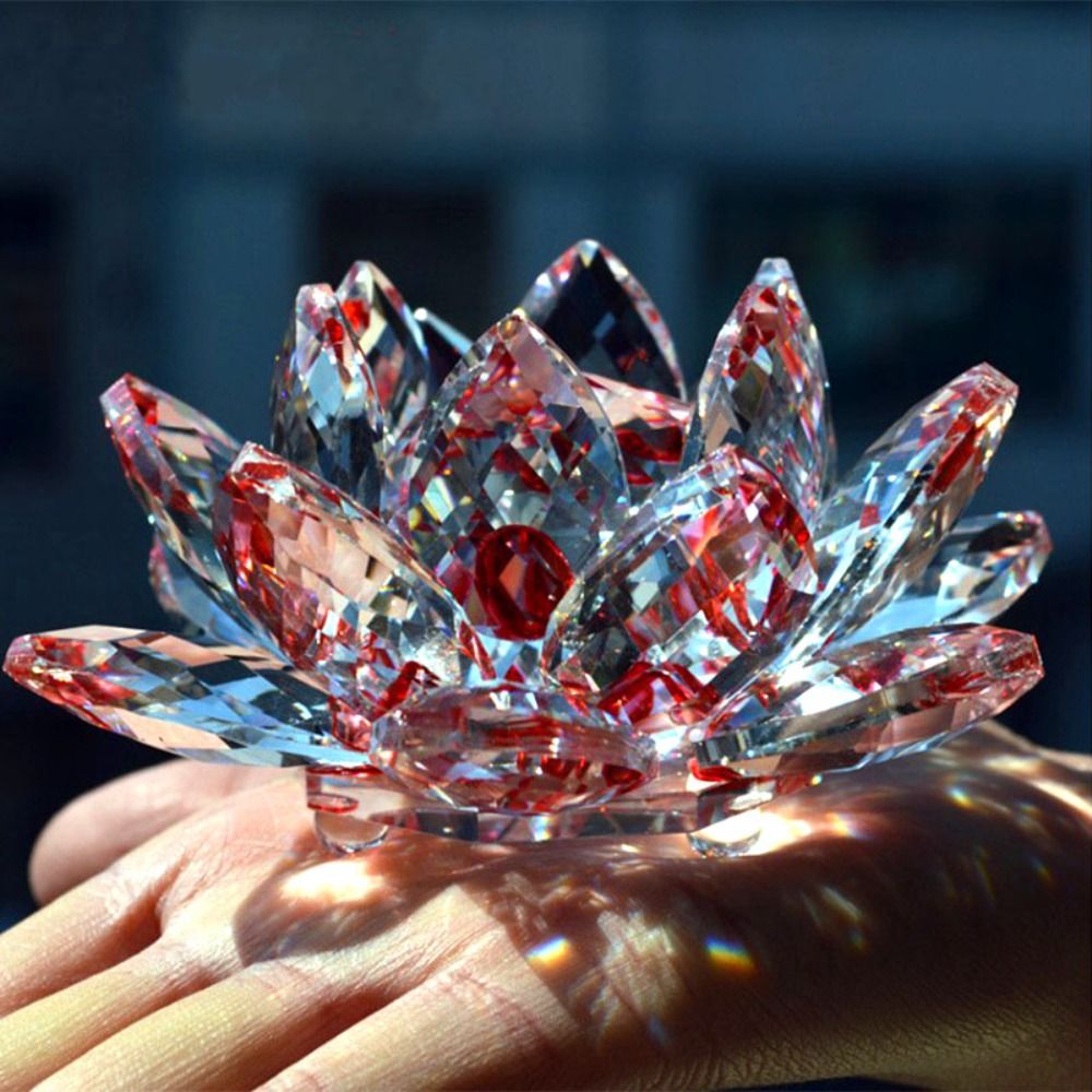60-140mm Crystal Lotus Flower  - Paper Weight Crystal ulasan dan harga
