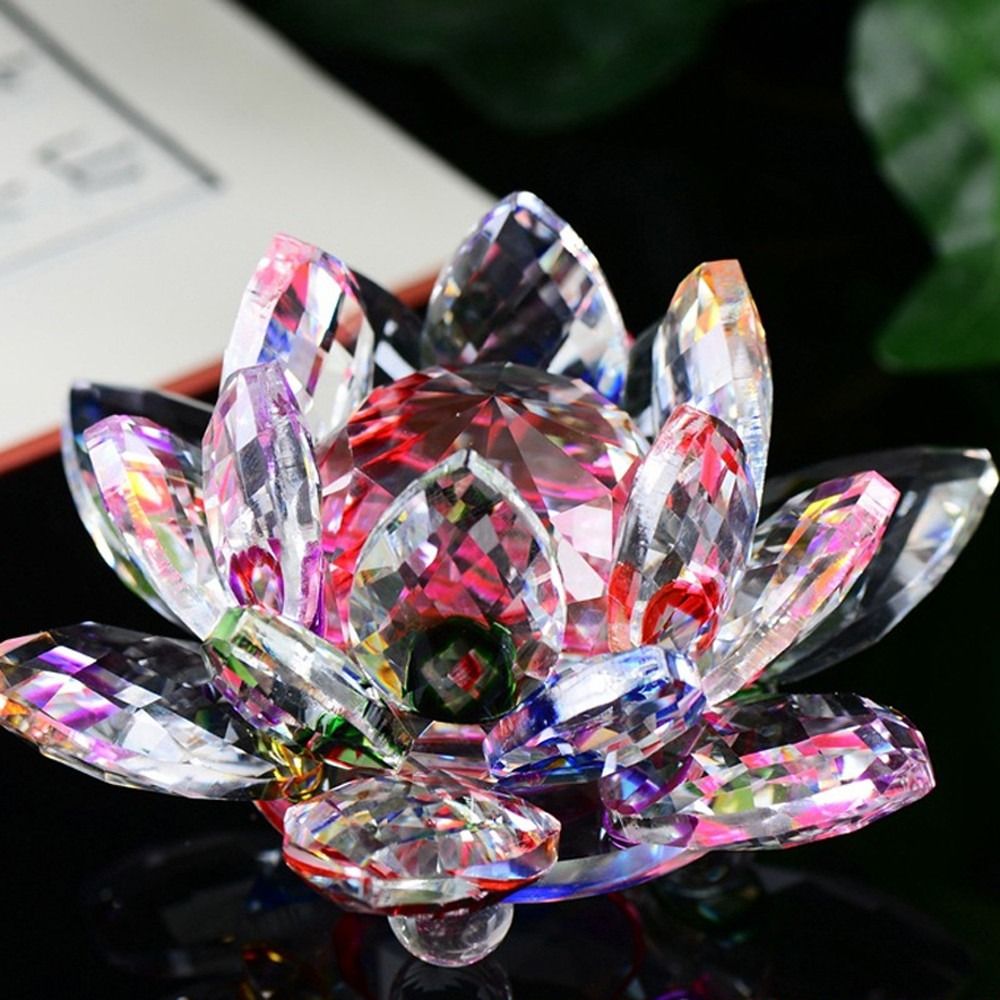 60-140mm Crystal Lotus Flower  - Paper Weight Crystal ulasan dan harga