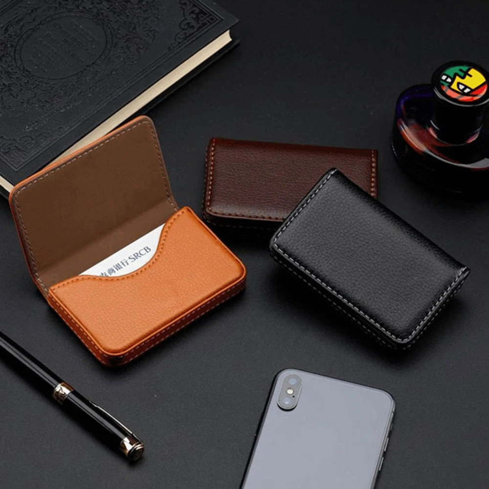 Sized Stitched PU Leather Cred - Index Card Holder ulasan dan harga