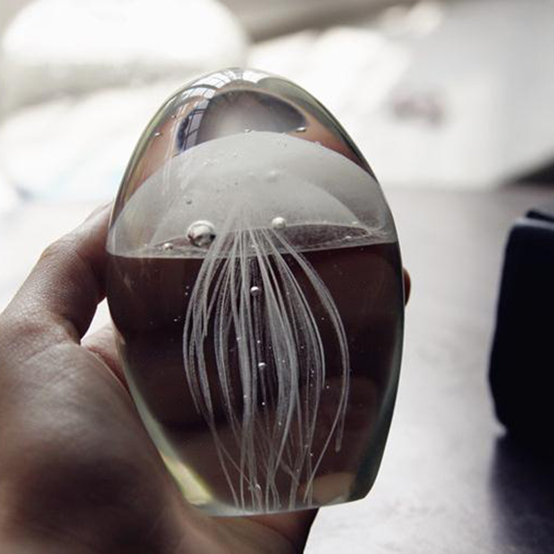 Miniature 3D Jellyfish Crystal - Paper Weight Crystal ulasan dan harga