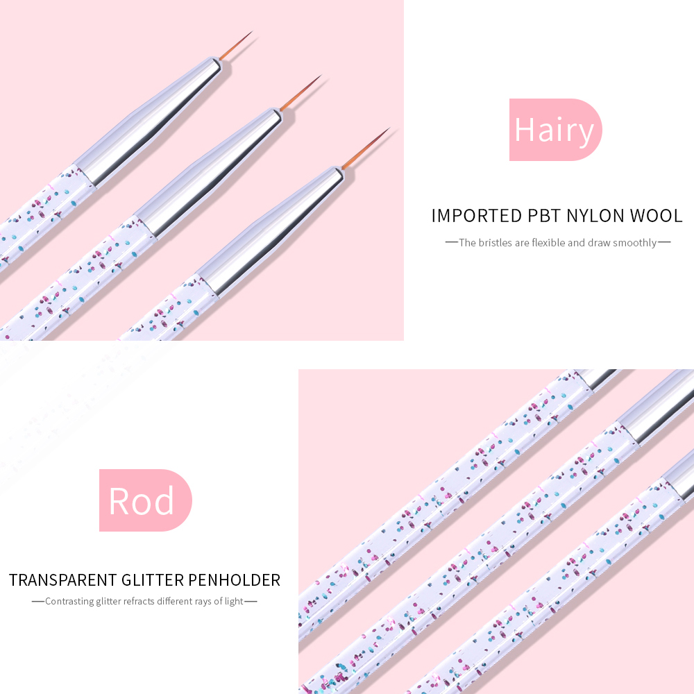 LINMANDA 3Pcs Nail Art Pen Set - Correction Pen Fine ulasan dan harga