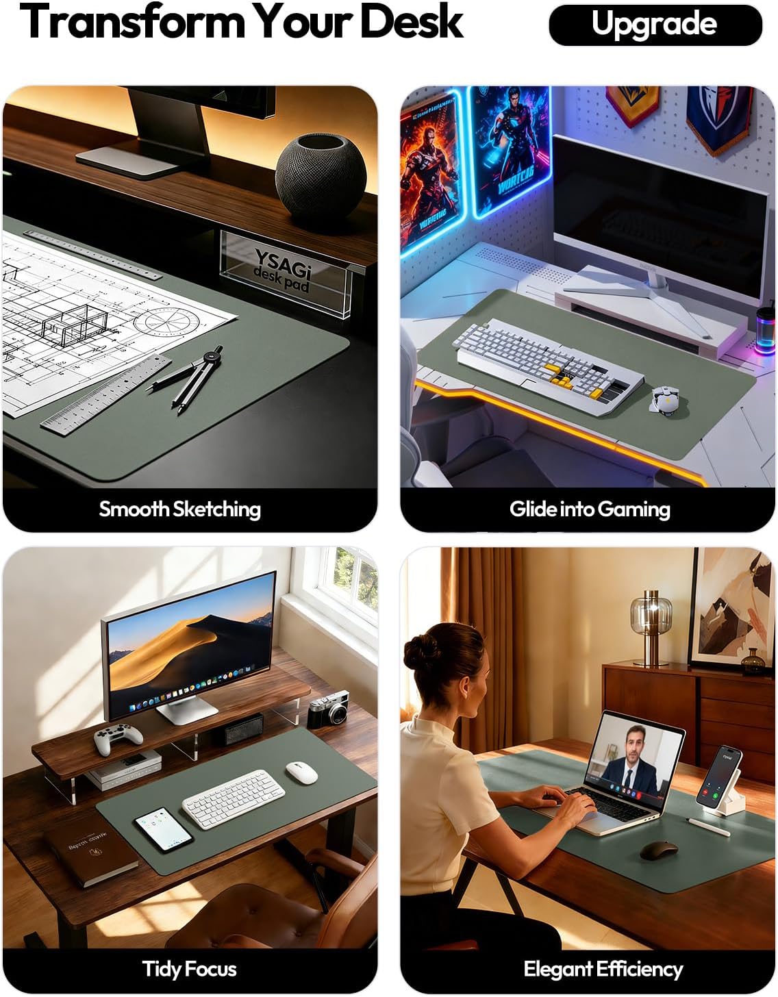Leather Desk Pad Protector, La - Leather Desk Pad ulasan dan harga