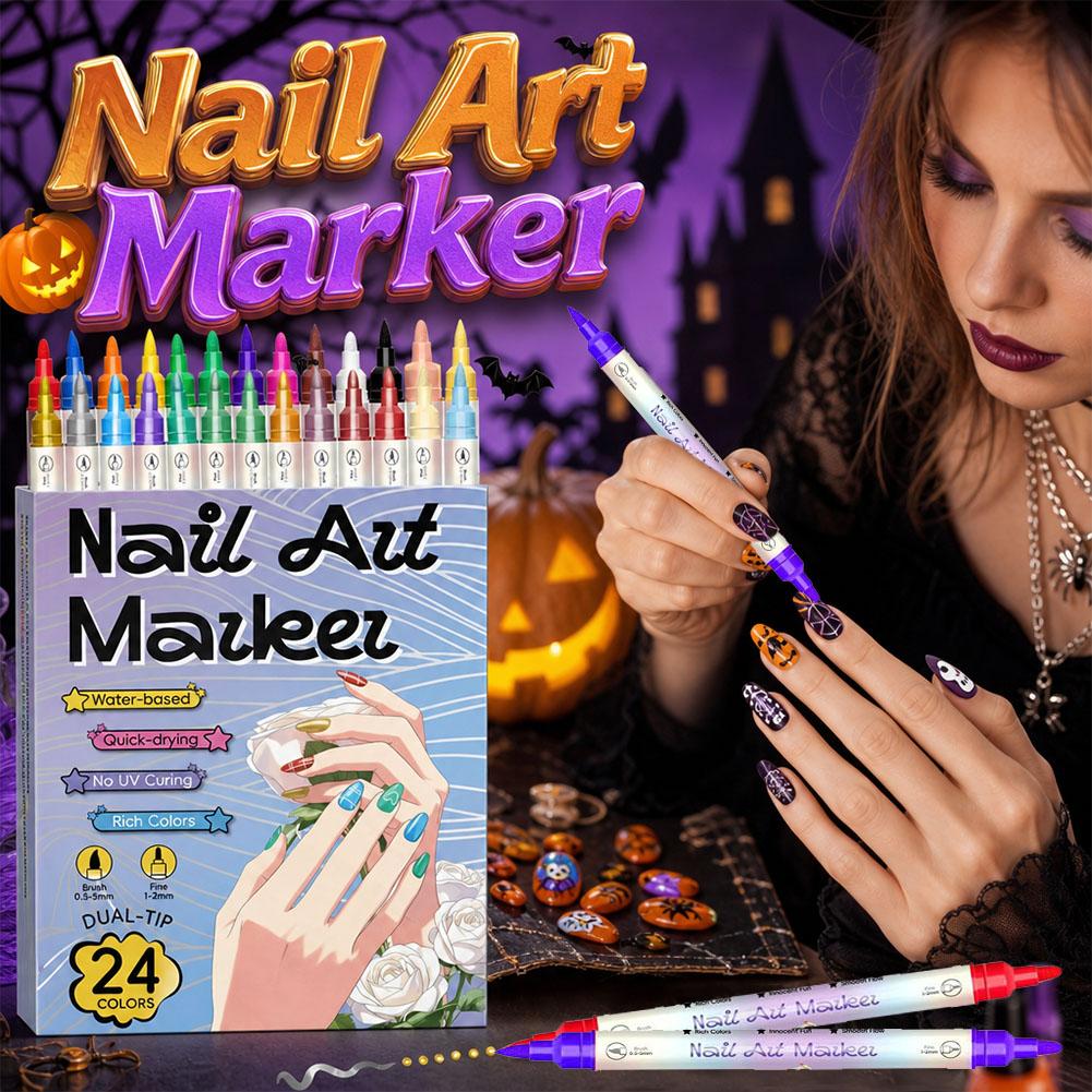 12/24 Colors Dual Tip Nail Art - Correction Pen Fine ulasan dan harga
