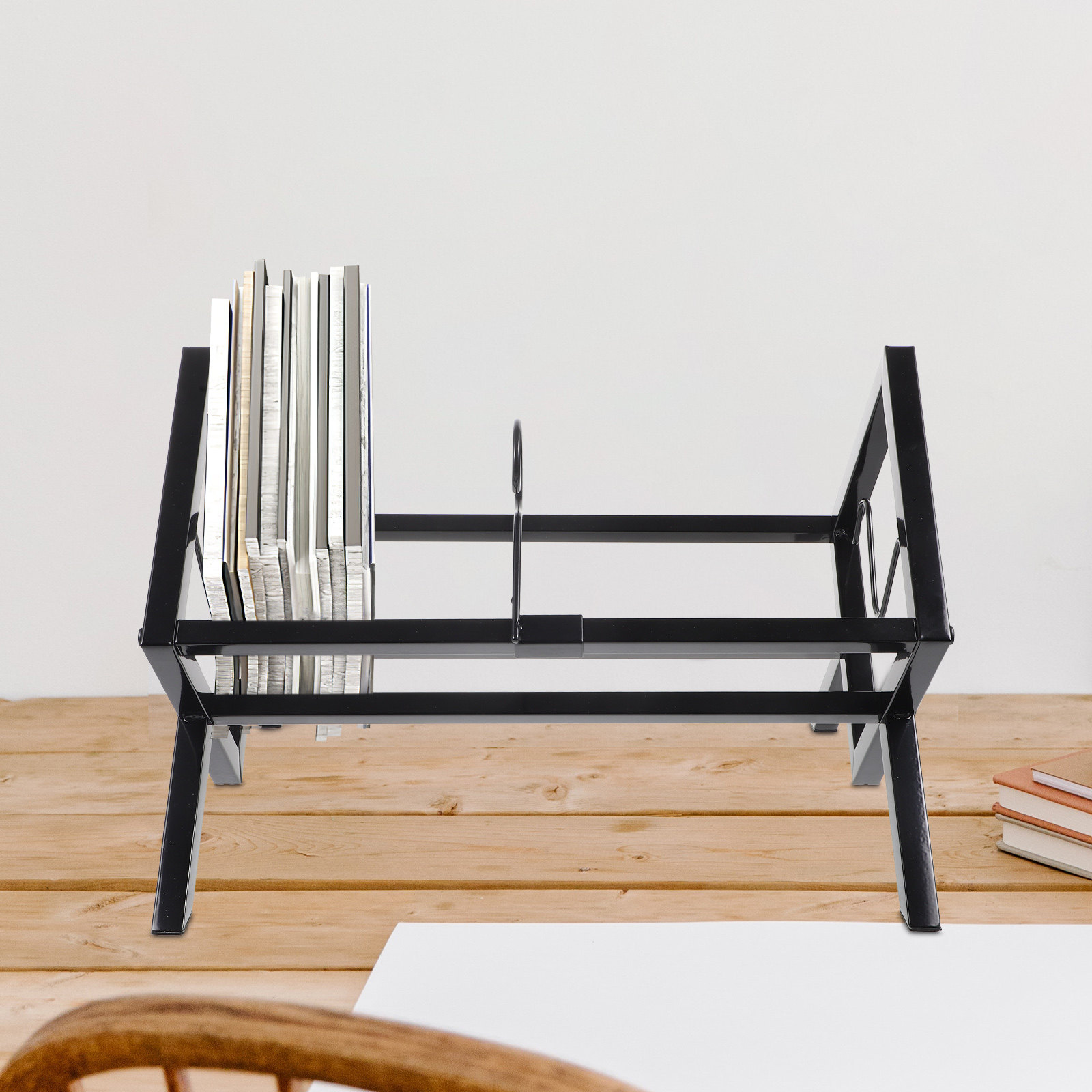 Vinyl Record Storage Rack Desk - Magazine Holder Rack ulasan dan harga