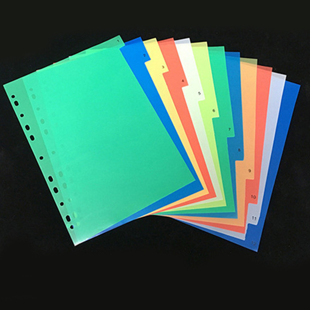 40Pcs A4 Bright Color Index Ta - Tab Divider A4 ulasan dan harga