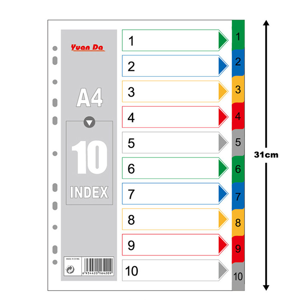 40Pcs A4 Bright Color Index Ta - Tab Divider A4 ulasan dan harga
