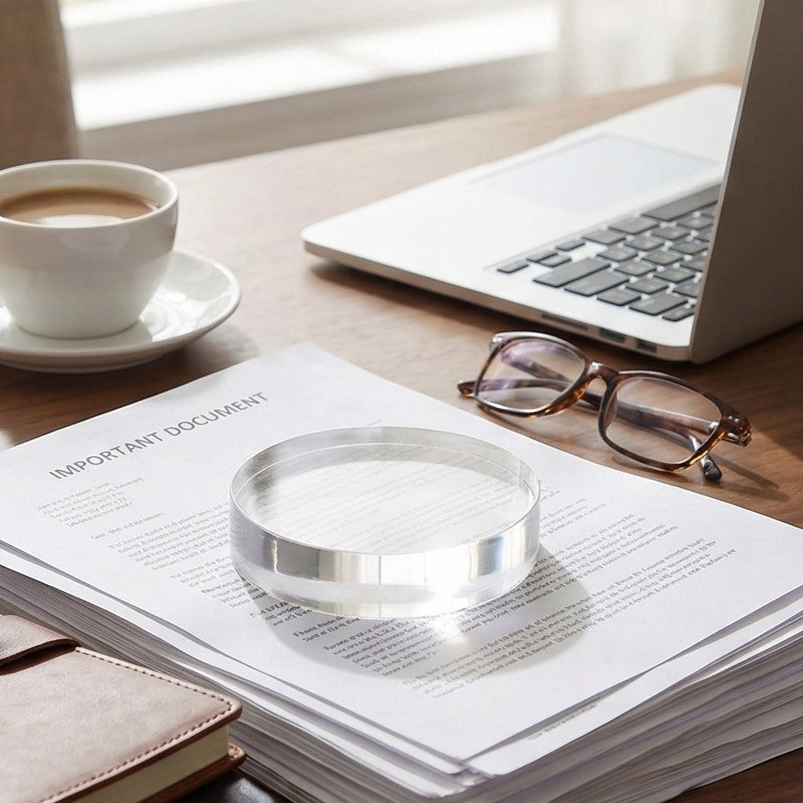Clear Round Crystal Paperweigh - Paper Weight Crystal ulasan dan harga