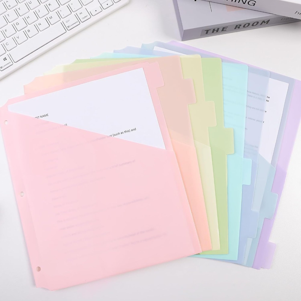 8 pcs Durable A4 Pastel Binder - Tab Divider A4 ulasan dan harga