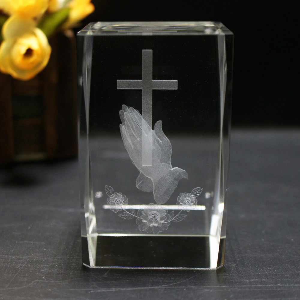 3D Laser Crystal Religious Cub - Paper Weight Crystal ulasan dan harga