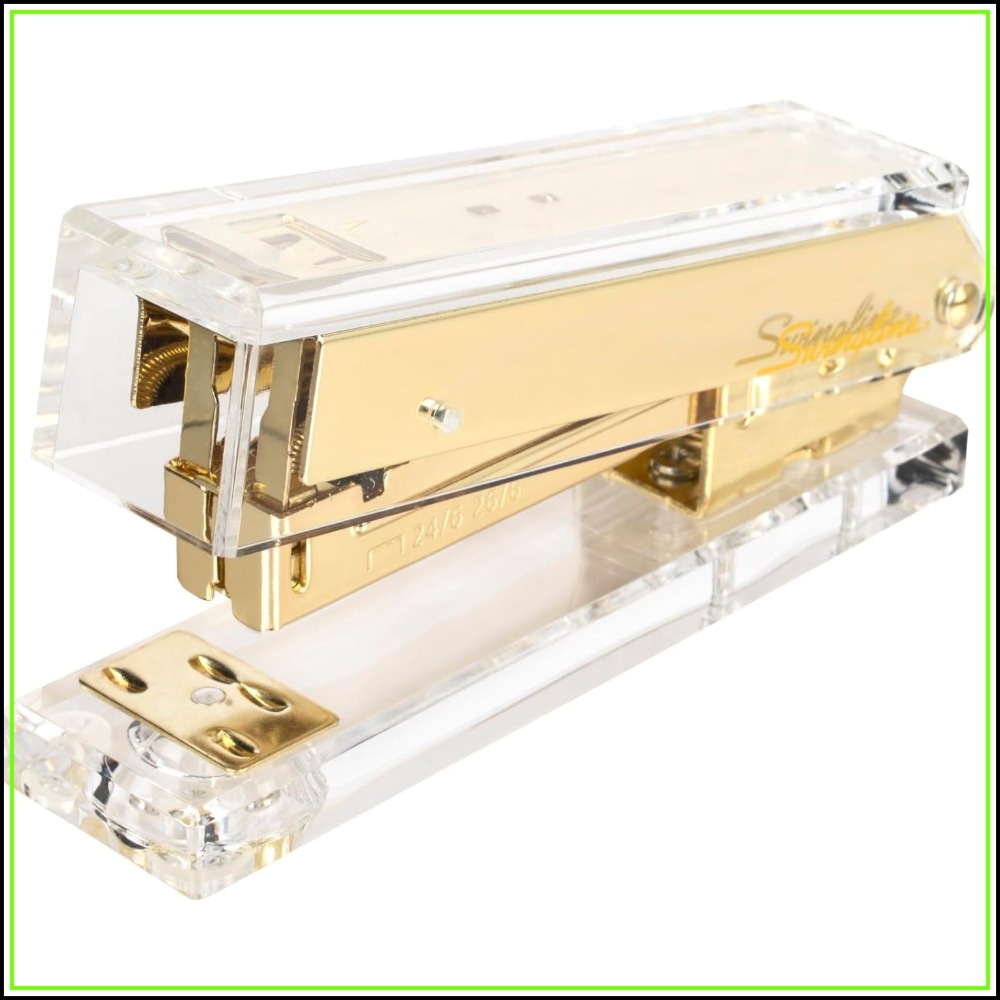 Compact Clear Acrylic Gold Sta - Stapler Half Strip ulasan dan harga