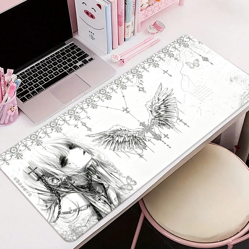 Leather Mousepad Black White A - Leather Desk Pad ulasan dan harga