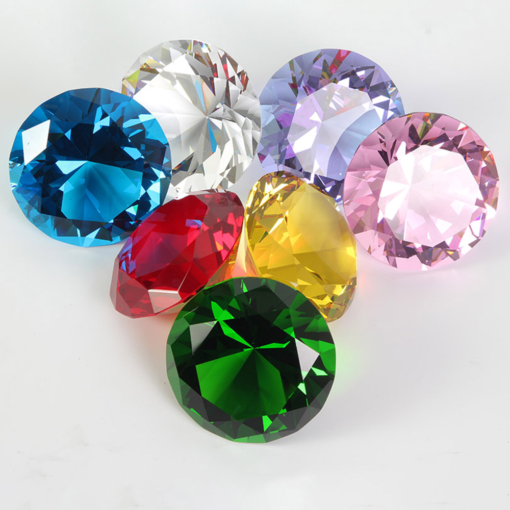 10 Colors Crystal Diamond Shap - Paper Weight Crystal ulasan dan harga