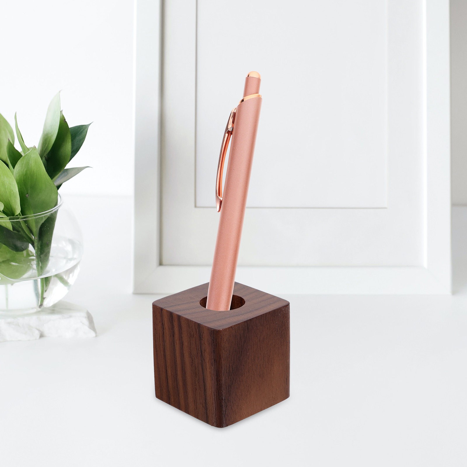 Single Wood Pen Holder Walnut  - Pen Rest Single ulasan dan harga