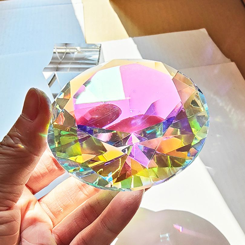 30-80mm AB Colorful K9 Crystal - Paper Weight Crystal ulasan dan harga